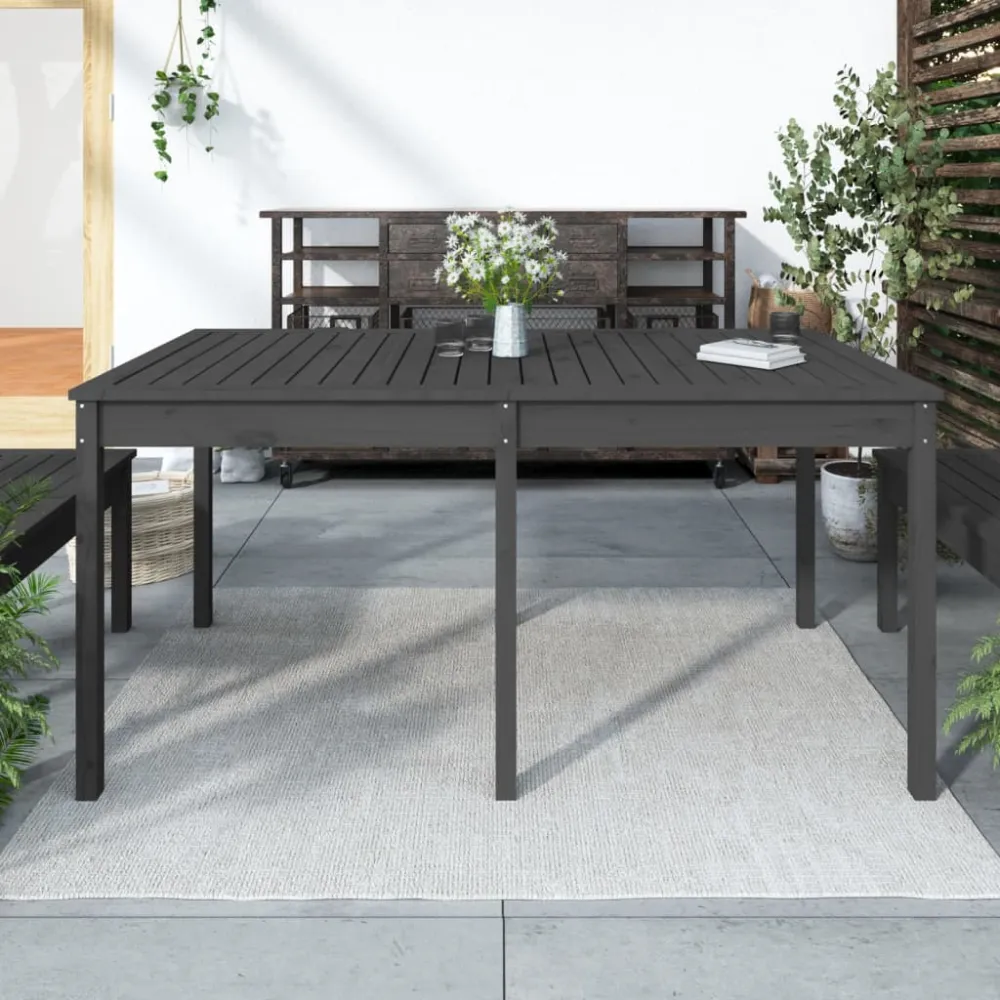 Tuintafel 159,5x82,5x76 cm massief grenenhout grijs vidaXL