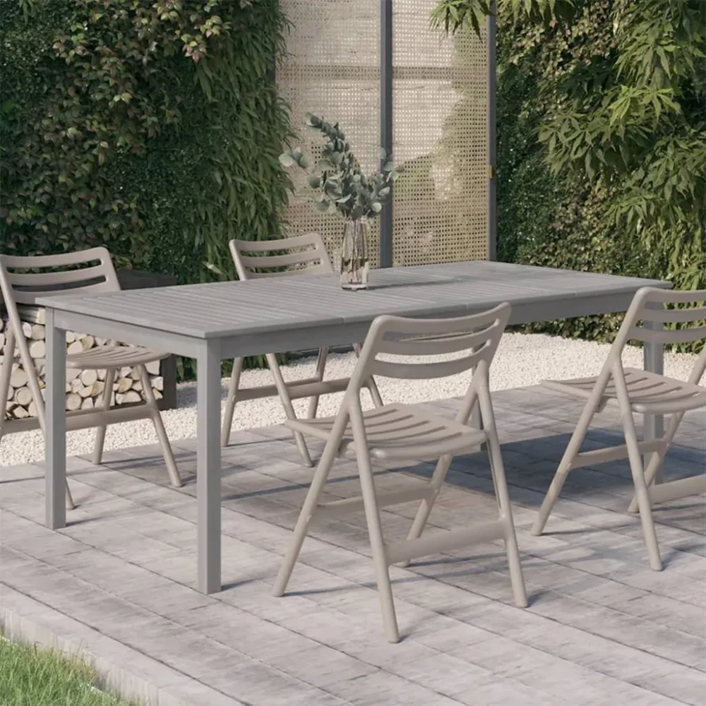 Tuintafel 200x100x75 cm massief acaciahout grijs vidaXL