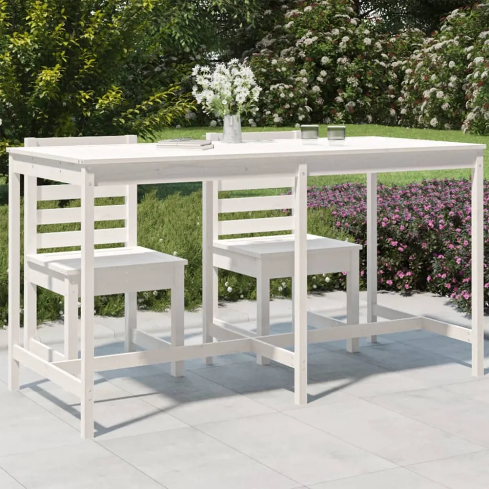 Tuintafel 203,5x90x110 cm massief grenenhout wit vidaXL