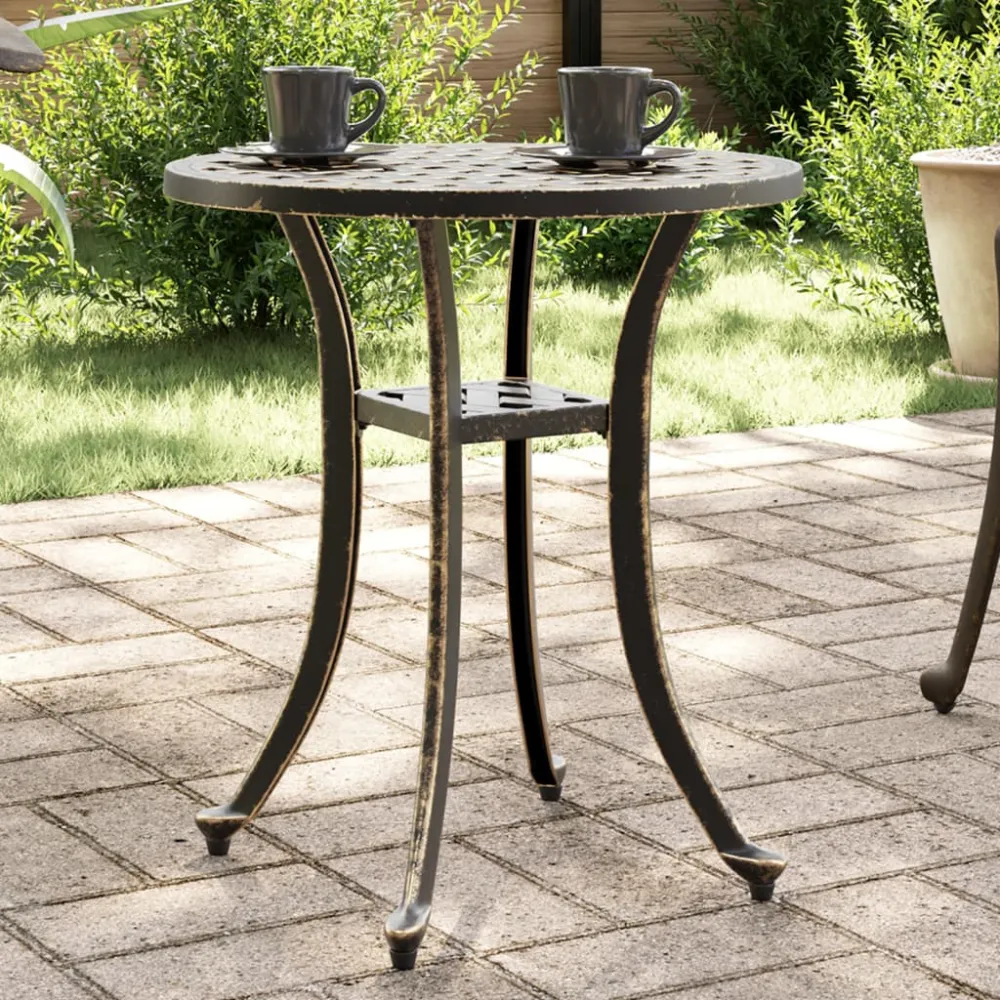 Tuintafel Ø 48x53 cm gietaluminium bronskleurig vidaXL