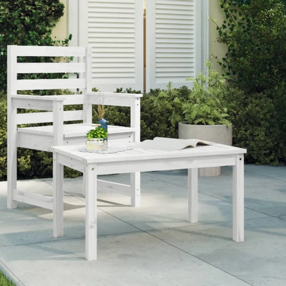 Tuintafel 82,5x50,5x45 cm massief grenenhout wit vidaXL
