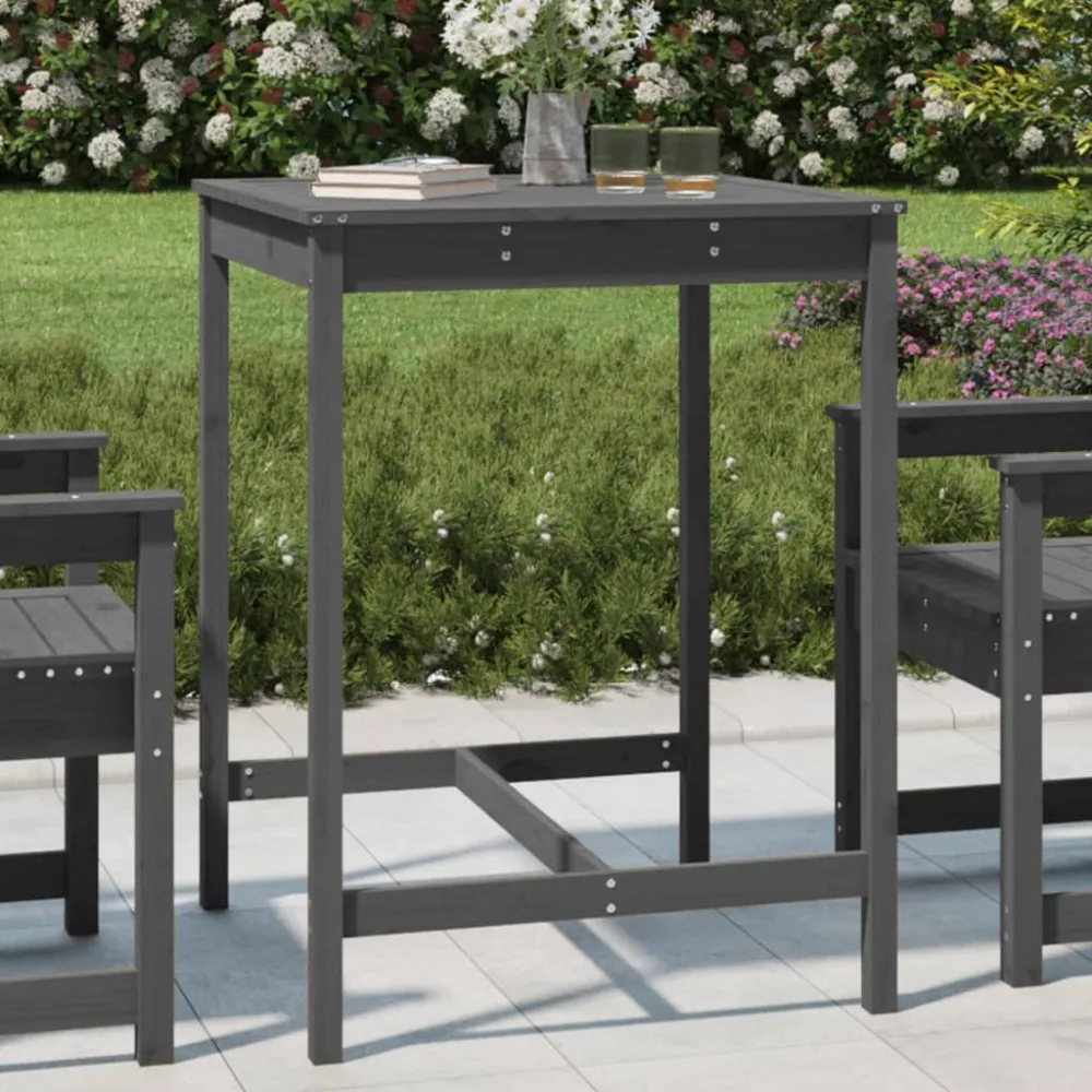 Tuintafel 82,5x82,5x110 cm massief grenenhout grijs vidaXL