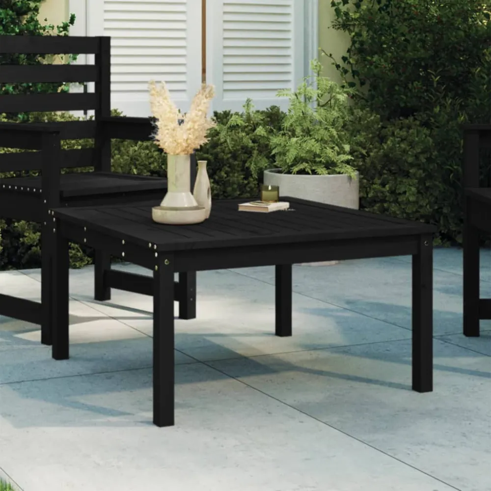 Tuintafel 82,5x82,5x45 cm massief grenenhout zwart vidaXL