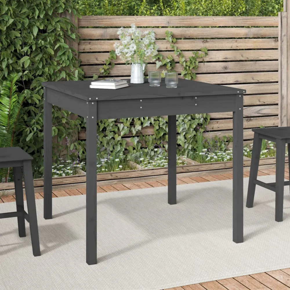 Tuintafel 82,5x82,5x76 cm massief grenenhout grijs vidaXL