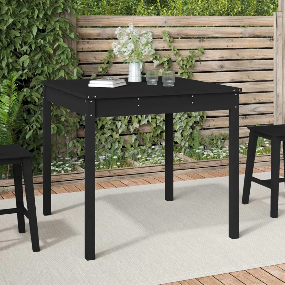 Tuintafel 82,5x82,5x76 cm massief grenenhout zwart vidaXL
