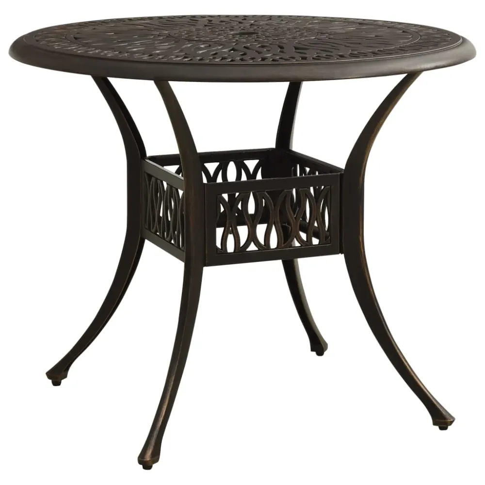 Tuintafel 90x90x74 cm gietaluminium bronskleurig vidaXL