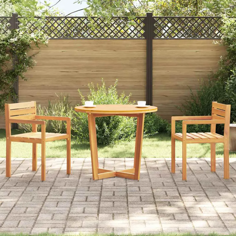 Tuintafel rond Ø90x75 cm massief acaciahout vidaXL