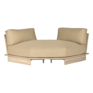 Borek Mylo hoek module rope beige/aged teak incl. kussens ivory Villa Arte