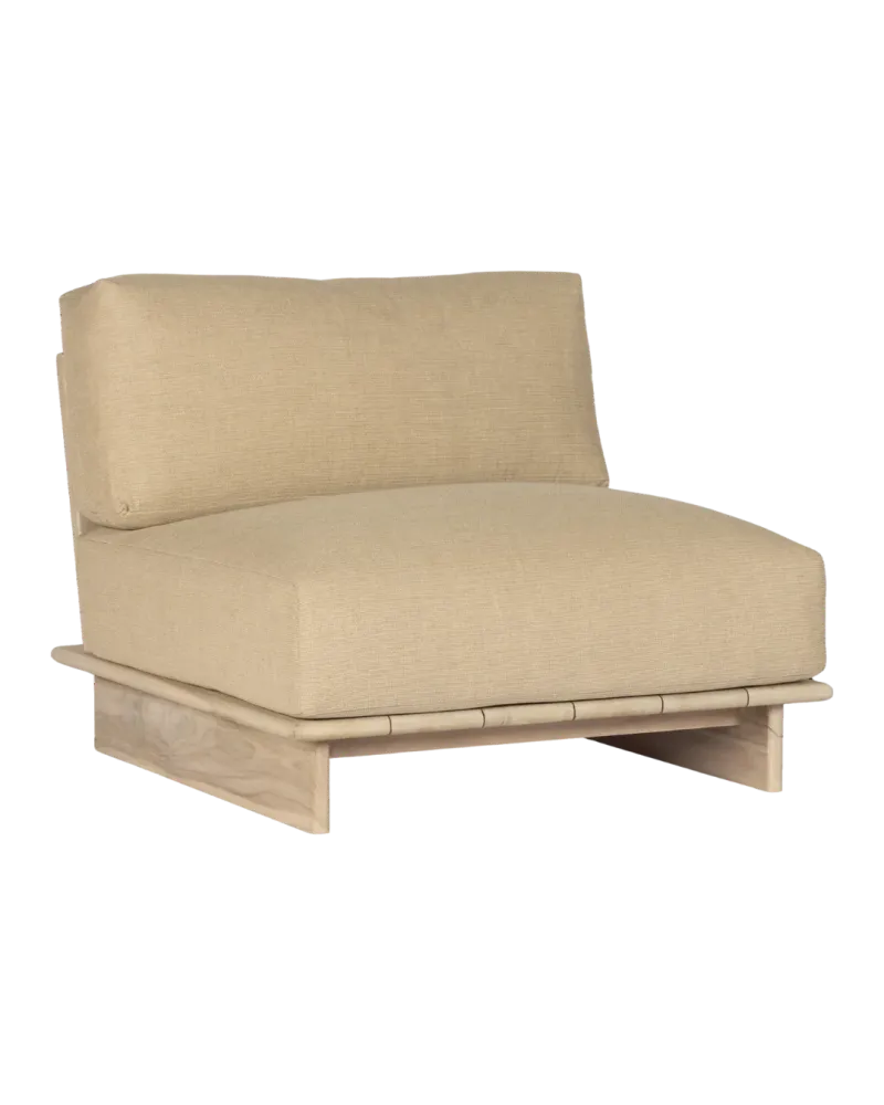 Borek Mylo midden module rope beige/aged teak incl. kussens ivory Villa Arte