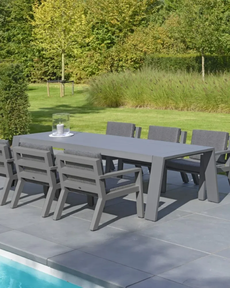 Borek Viking tafel 325x90 antraciet Villa Arte