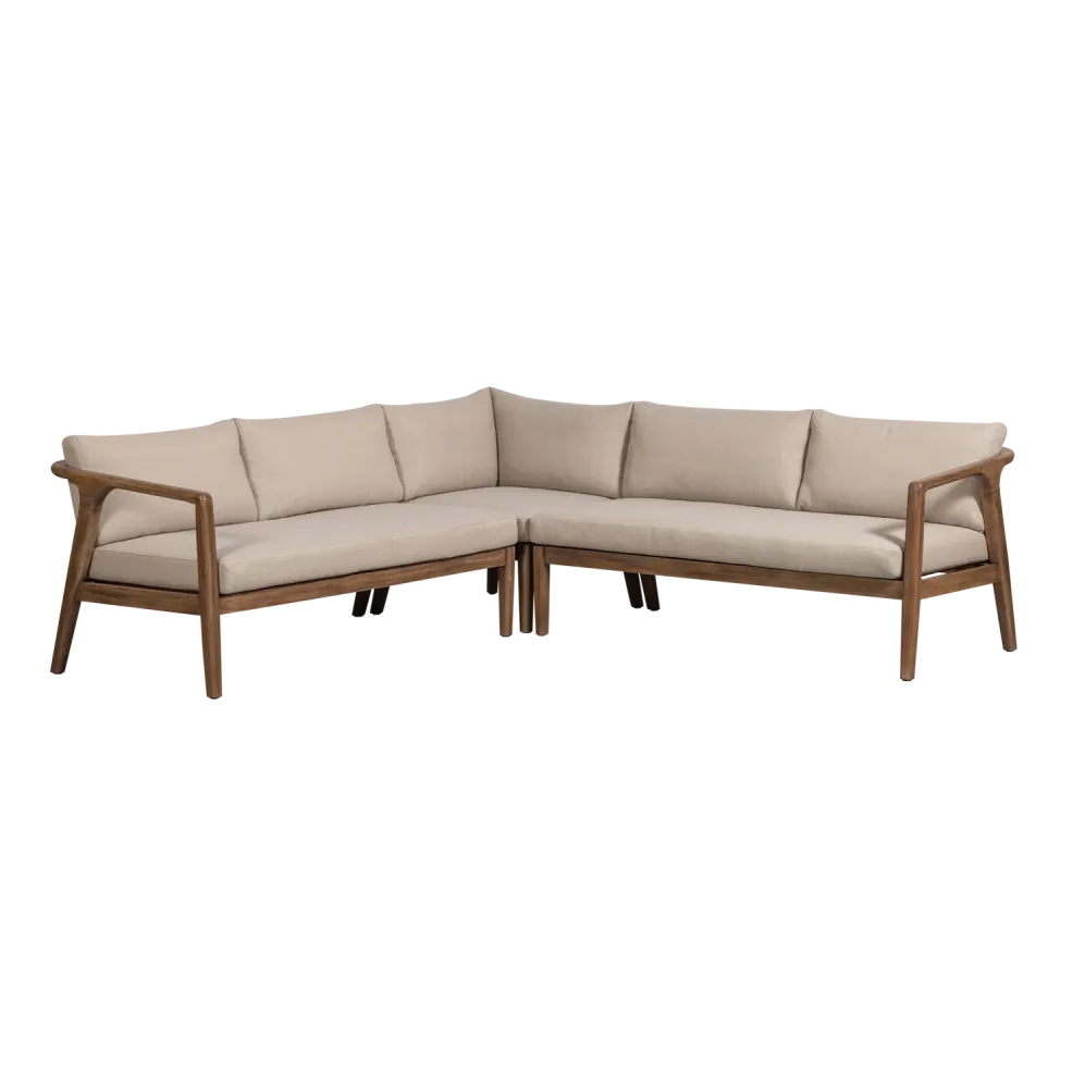 WOOOD loungeset tuin Biam - Acacia Hout - Naturel - 67x227x227