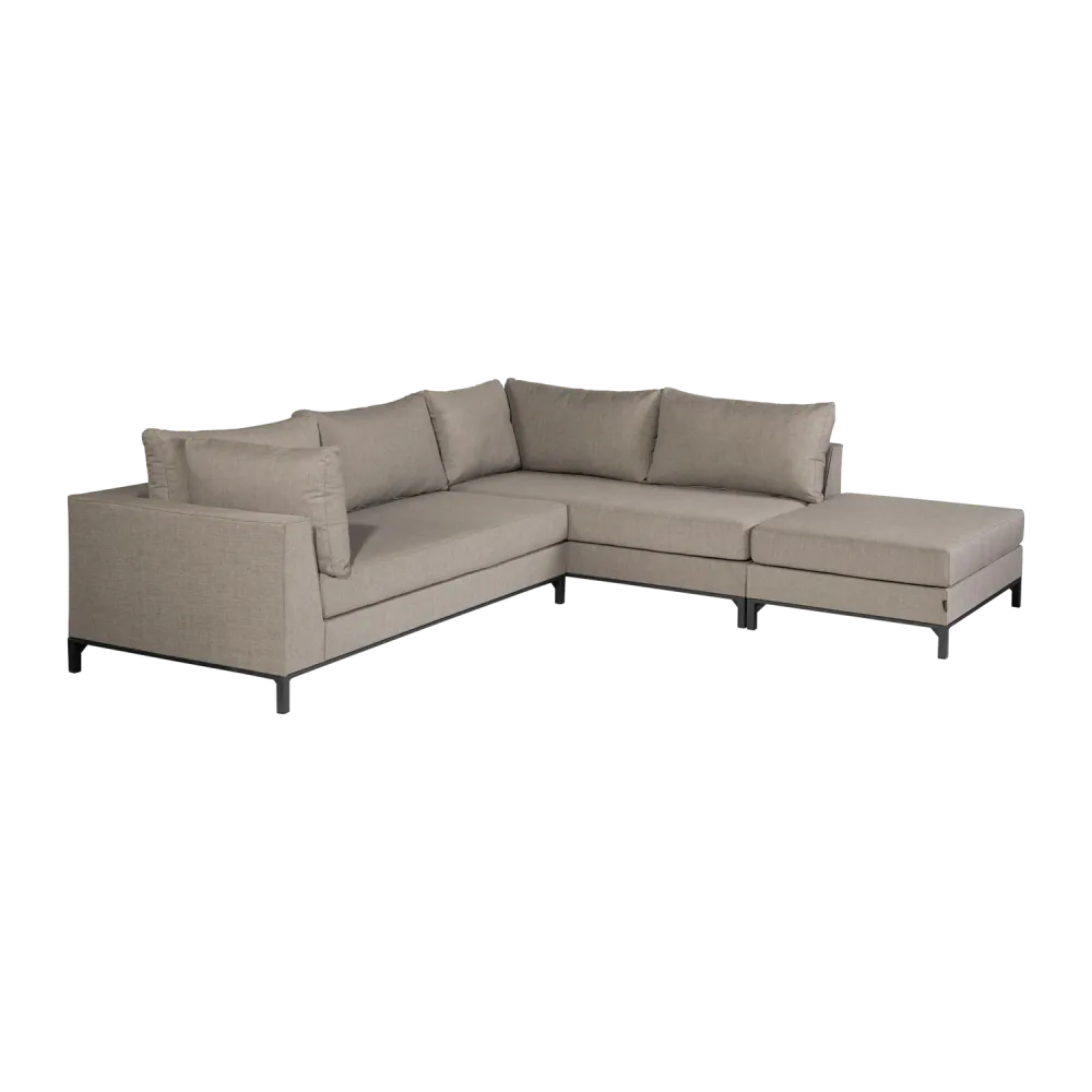 WOOOD loungeset tuin Sicilië - Aluminium - Taupe - 60x262x246