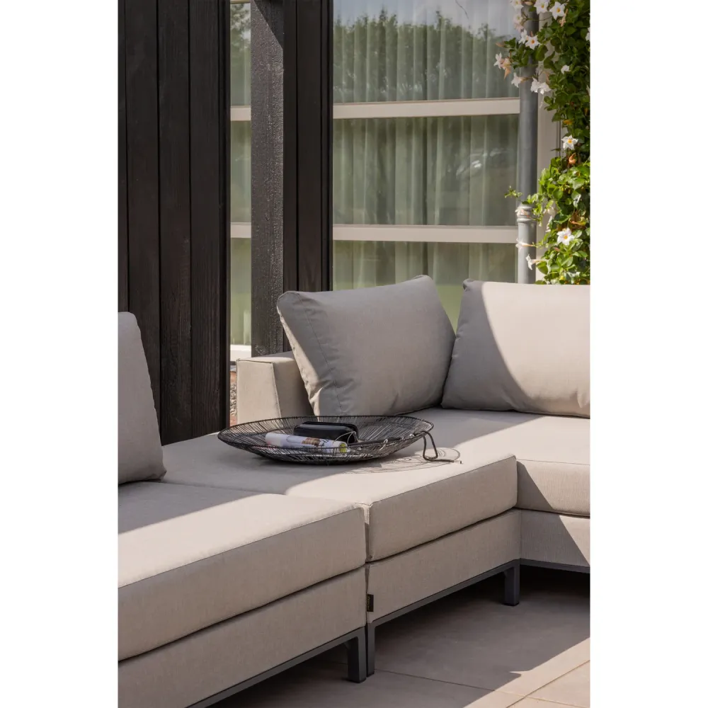 WOOOD loungeset tuin Sicilië - Aluminium - Taupe - 60x262x246