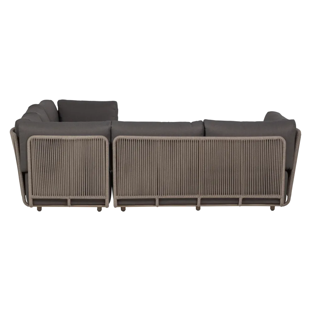 WOOOD loungeset tuin Sora - Metaal/Touw - Bruin - 73x269x269