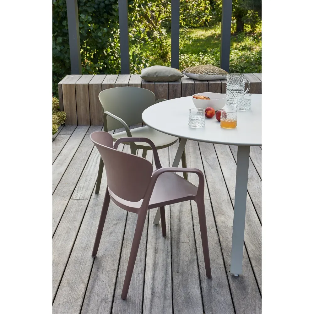 WOOOD tuinstoel Bent - Kunststof - Paars/Bruin - 75x57x56 - Set van 2