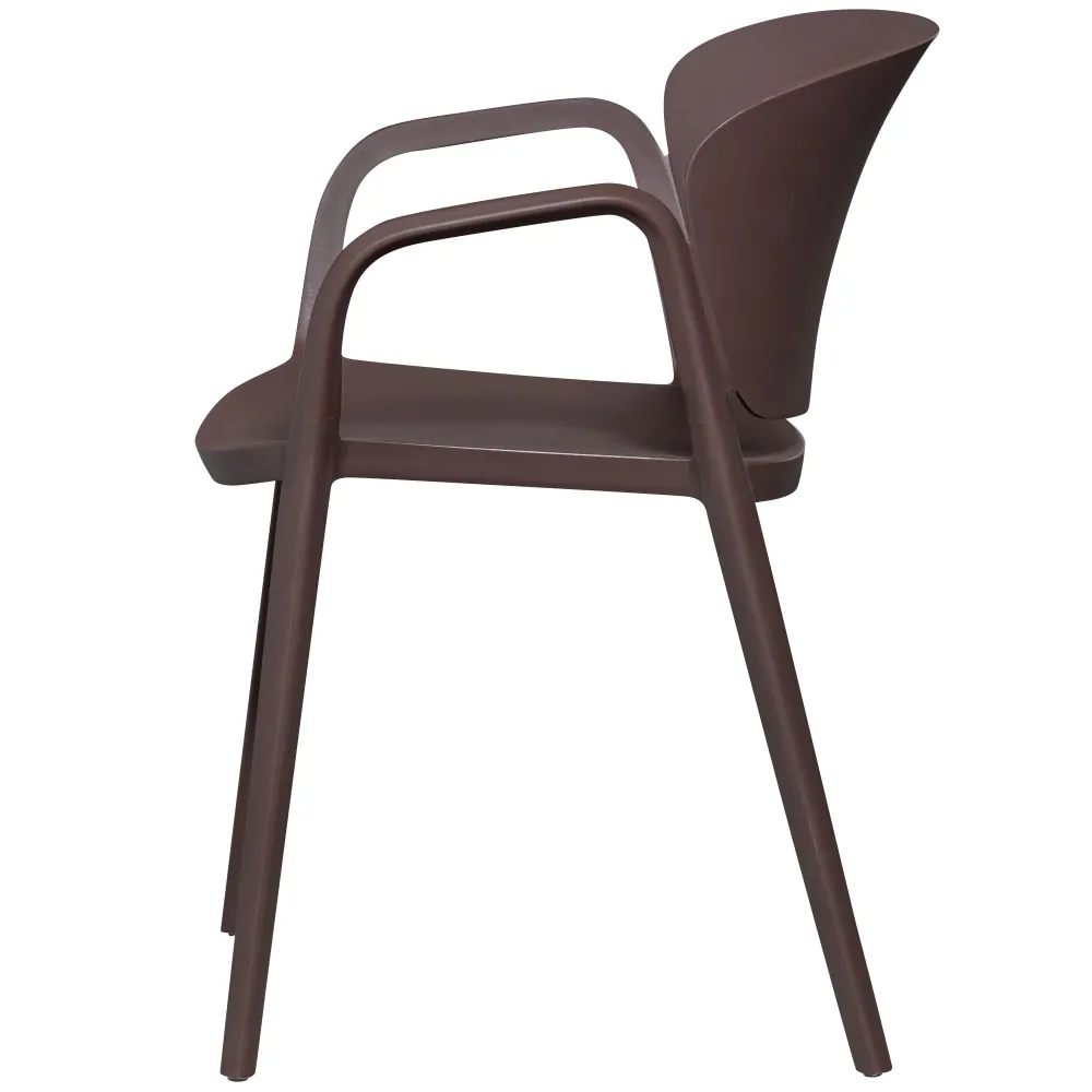 WOOOD tuinstoel Bent - Kunststof - Paars/Bruin - 75x57x56 - Set van 2