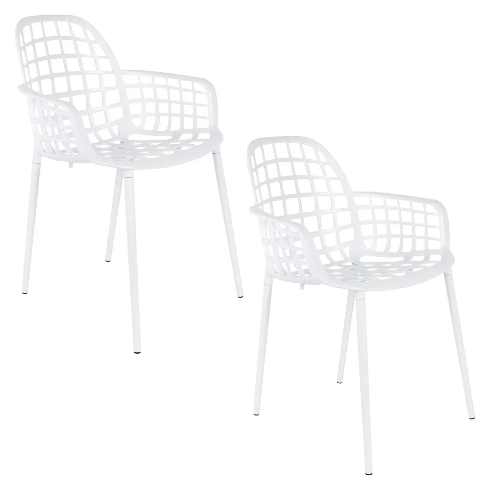 Zuiver Albert Kuip Tuin Armstoel Wit - Set van 2