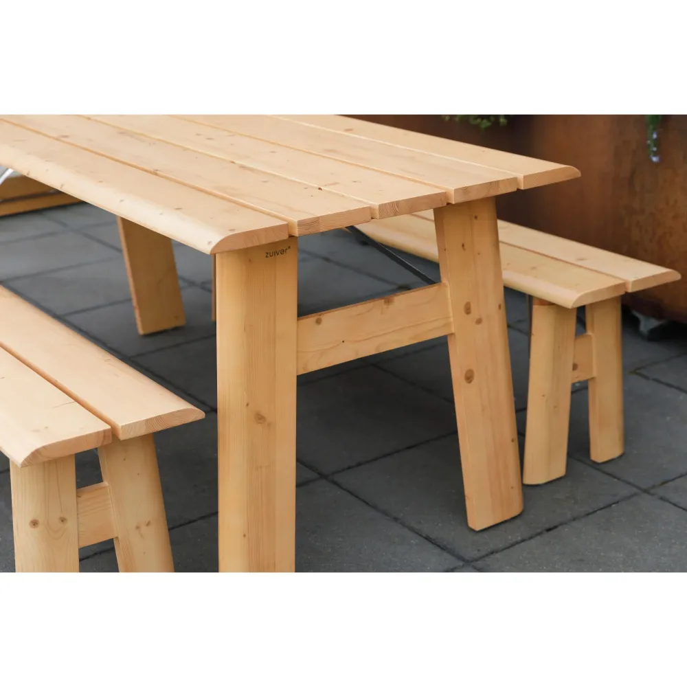 Zuiver Avenue Tuintafel/ Picknicktafel Opklapbaar 180x79 cm Naturel/ Bruin