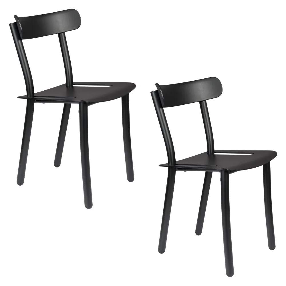 Zuiver Friday Tuinstoel Zwart - Set van 2