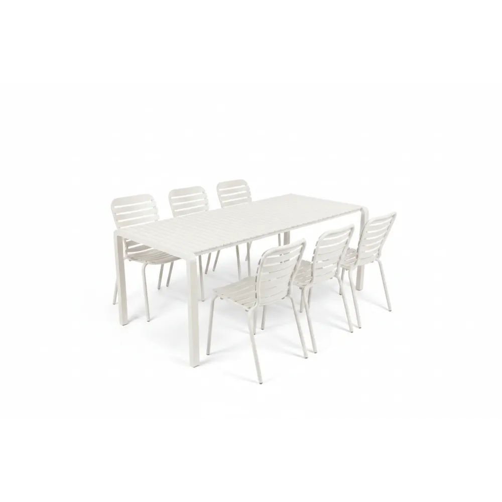 Zuiver Vondel Tuinset 6 personen - tuintafel + 6 stoelen Wit