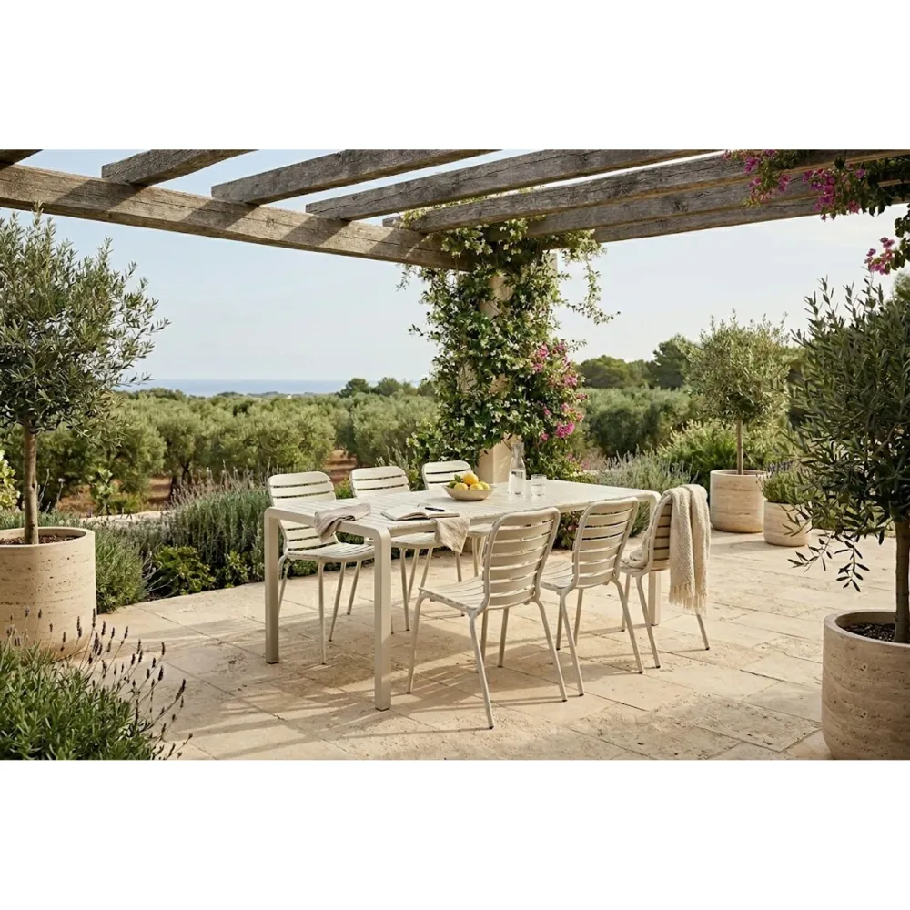 Zuiver Vondel Tuinset 6 personen - tuintafel + 6 stoelen Wit