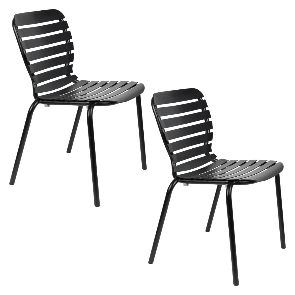 Zuiver Vondel Tuinstoel Zwart - Set van 2