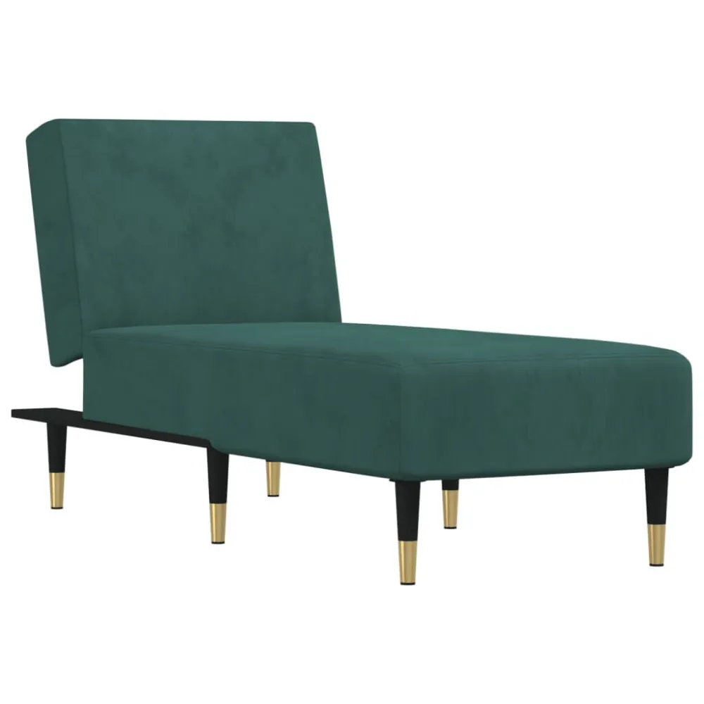 Chaise longue fluweel donkergroen