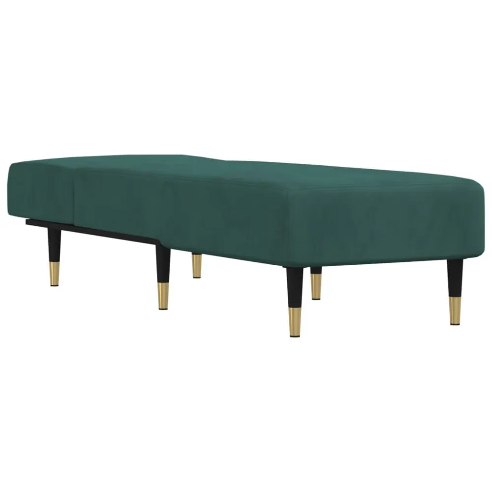 Chaise longue fluweel donkergroen
