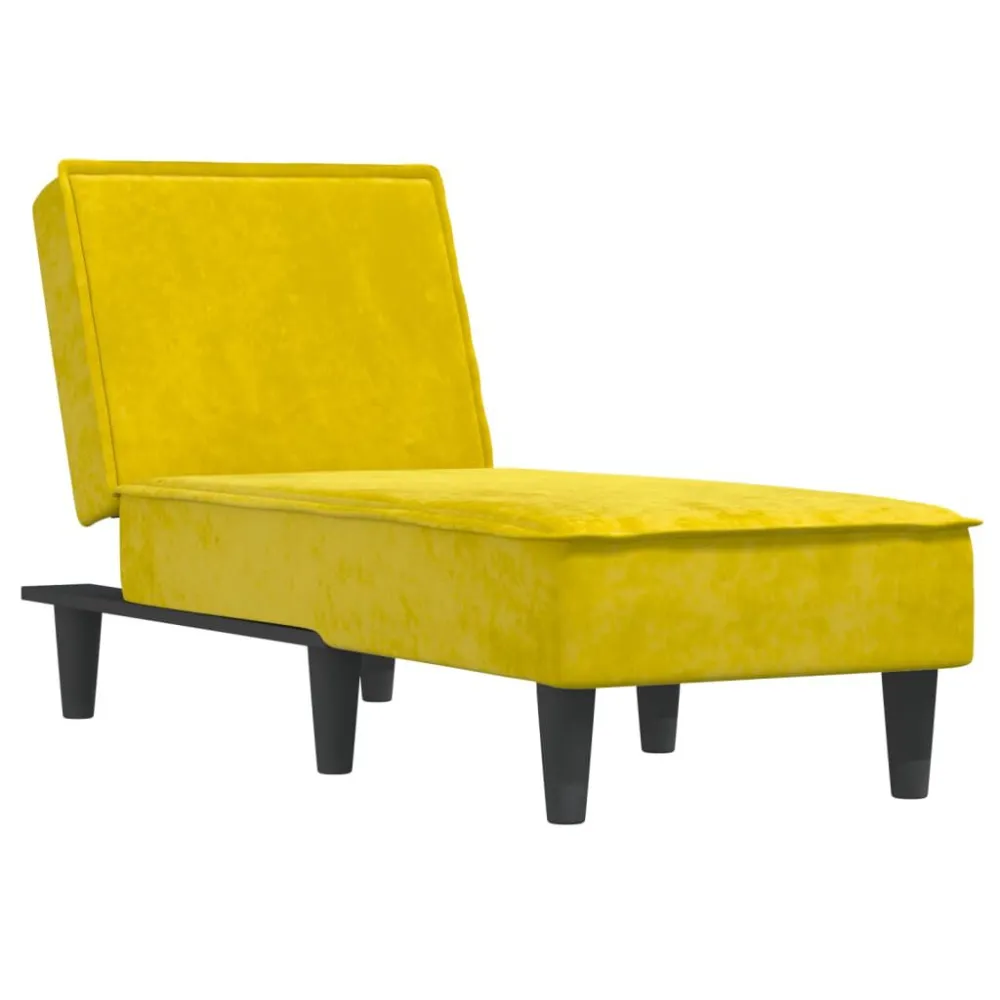 Chaise longue fluweel geel