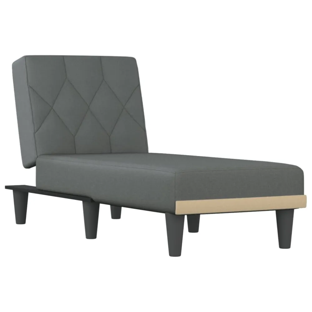 Chaise longue stof donkergrijs