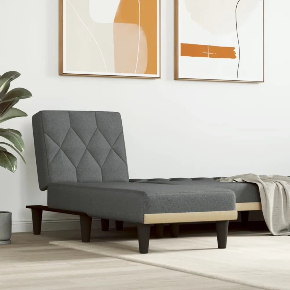 Chaise longue stof donkergrijs