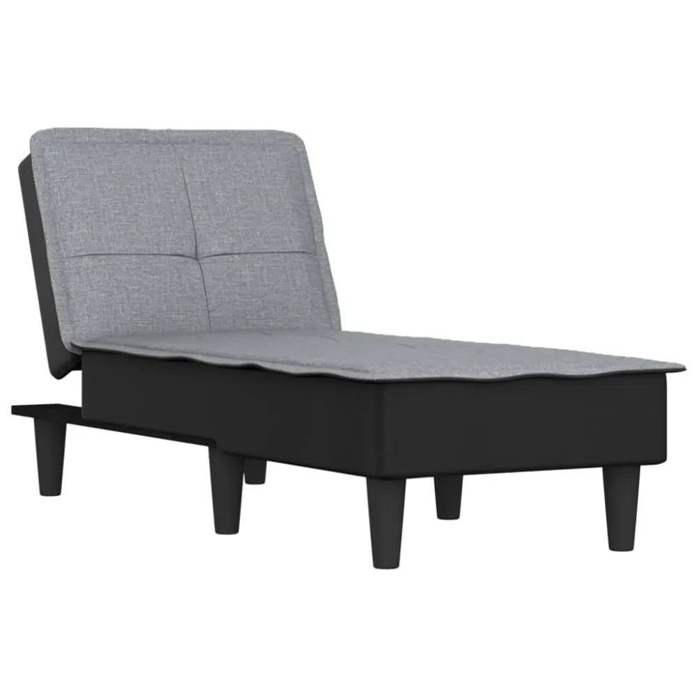 Chaise longue stof lichtgrijs