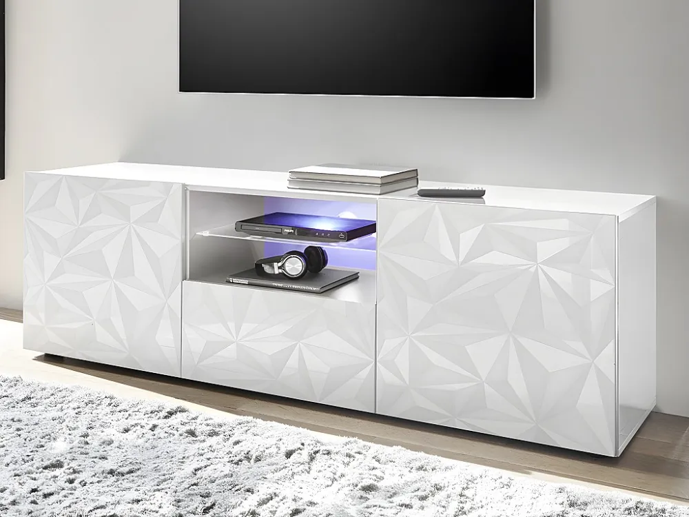 Set buffetkast + TV meubel - ERIS - Wit gelakt - Koop nu eenvoudig en goedkoop online