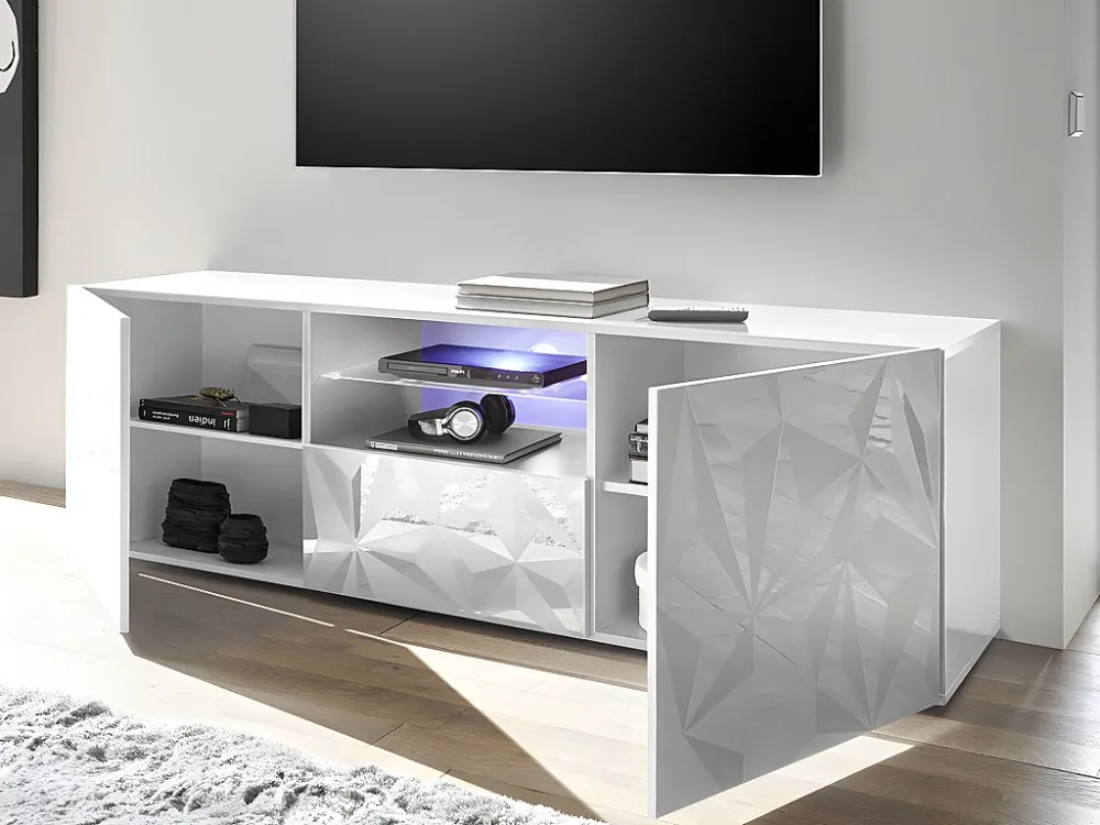 Set buffetkast + TV meubel - ERIS - Wit gelakt - Koop nu eenvoudig en goedkoop online