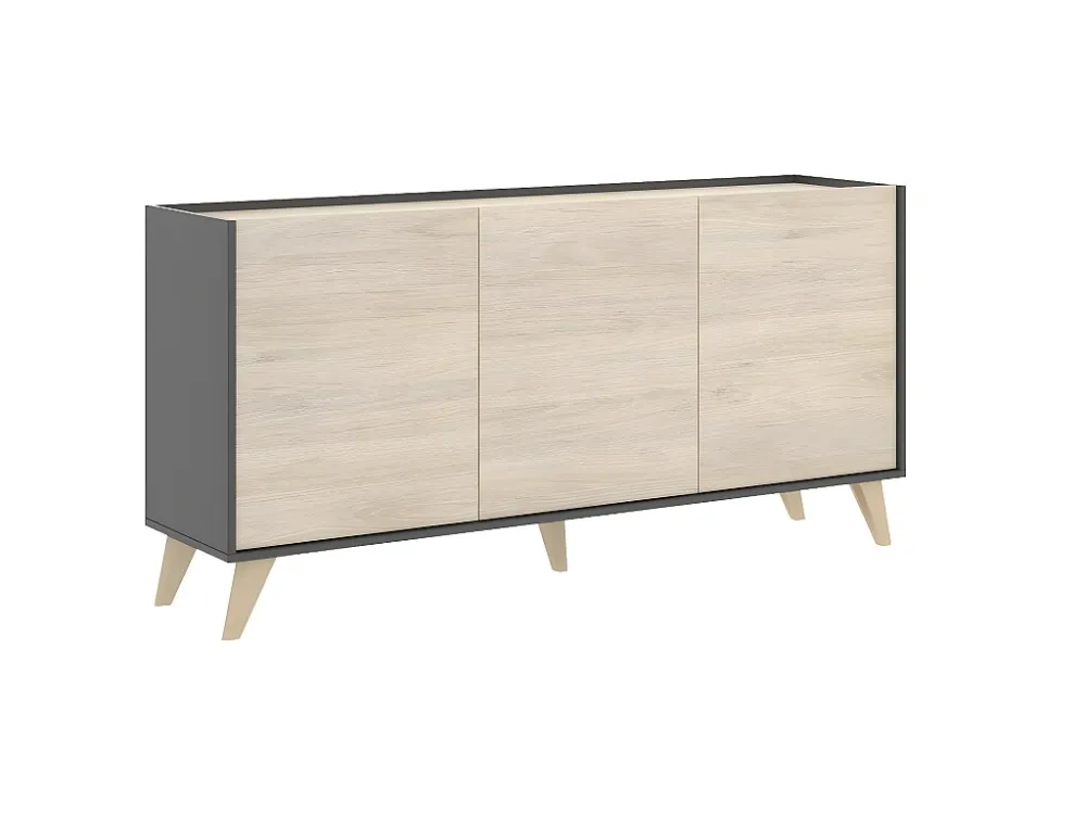 Set "scandinavische woonkamer" KOLYMA: Salontafel + TV-meubel + buffetkast - Antr./eiken