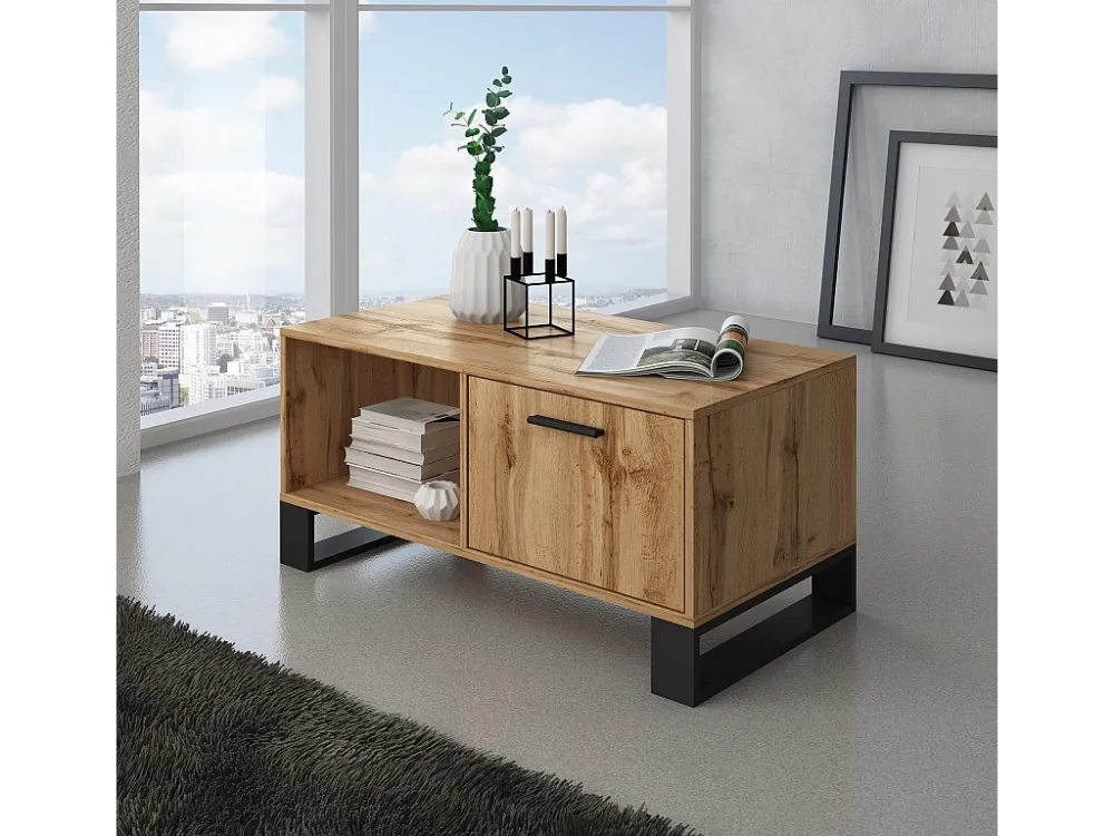 Furniture Set, Loft -model, 120x40x86, 91.5x50x45, 950x40x57cm, Buffet-Mesa Centro-Mueble TV, Rustieke eik, Noordse stijl...
