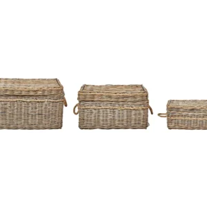 Doos set van 3 rotan natuurlijk GERASA BELIANI