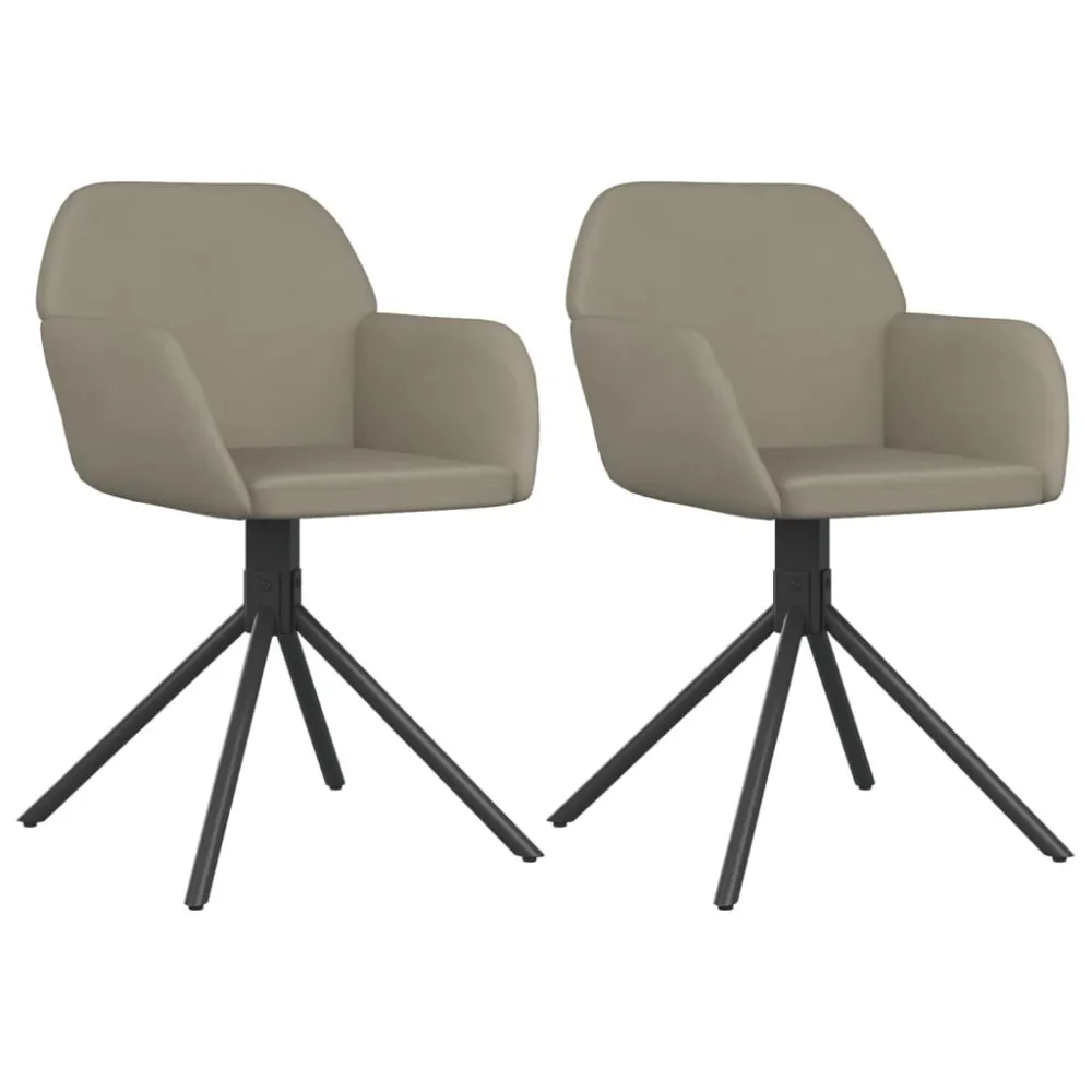 Eetkamerstoelen 2 st draaibaar fluweel lichtgrijs