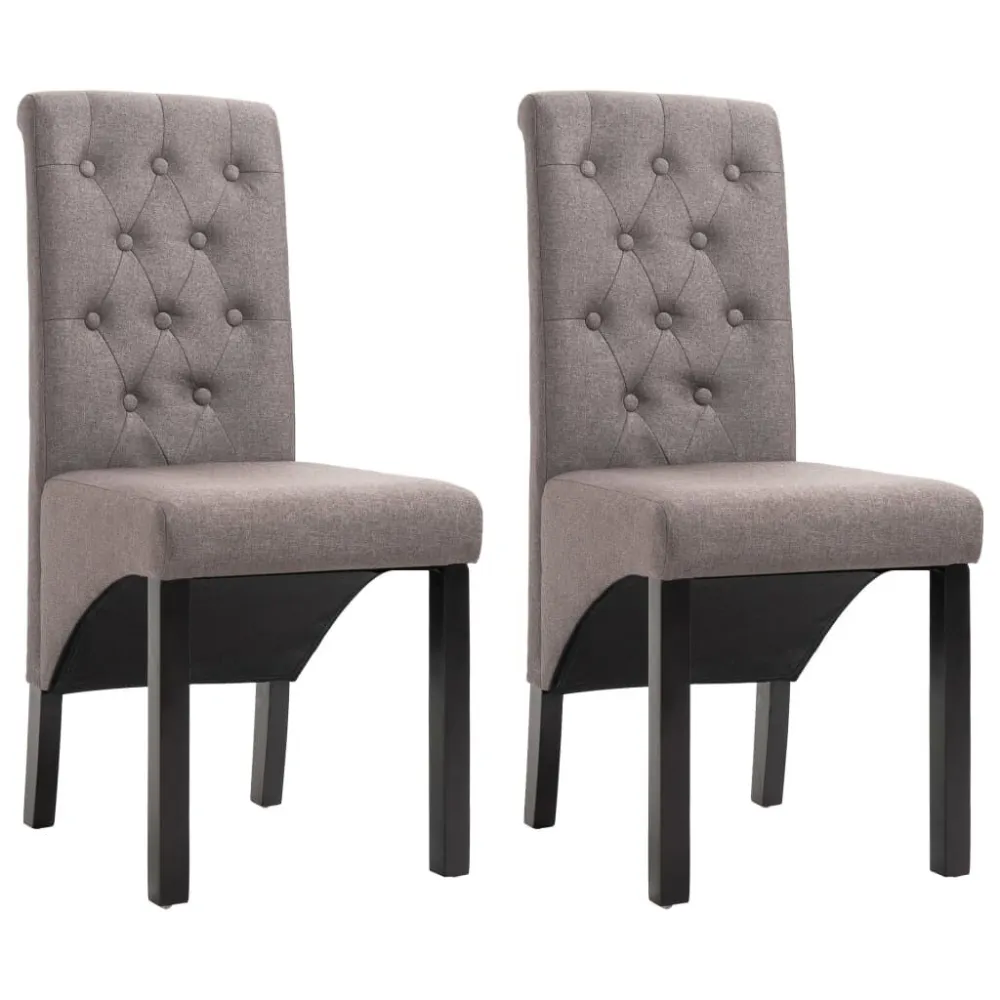 Eetkamerstoelen draaibaar 2 st stof taupe
