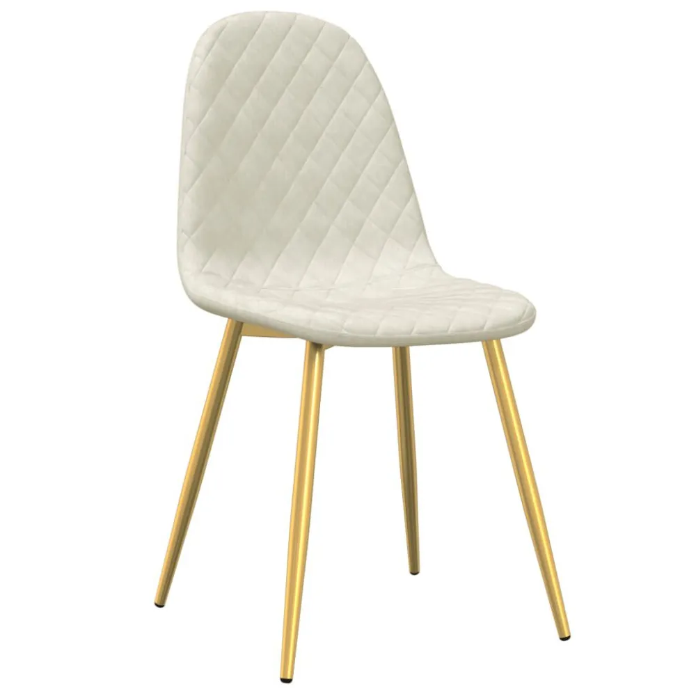 Eetkamerstoelen 6 st fluweel crèmewit