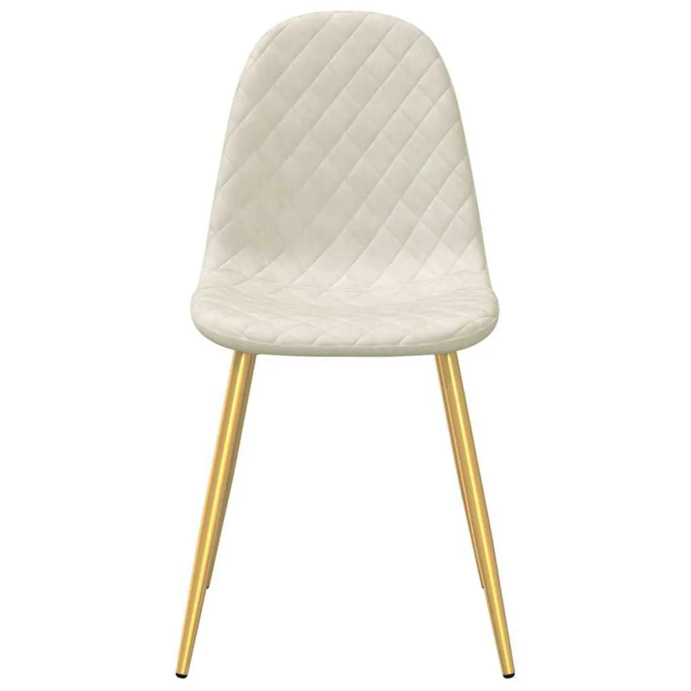 Eetkamerstoelen 6 st fluweel crèmewit