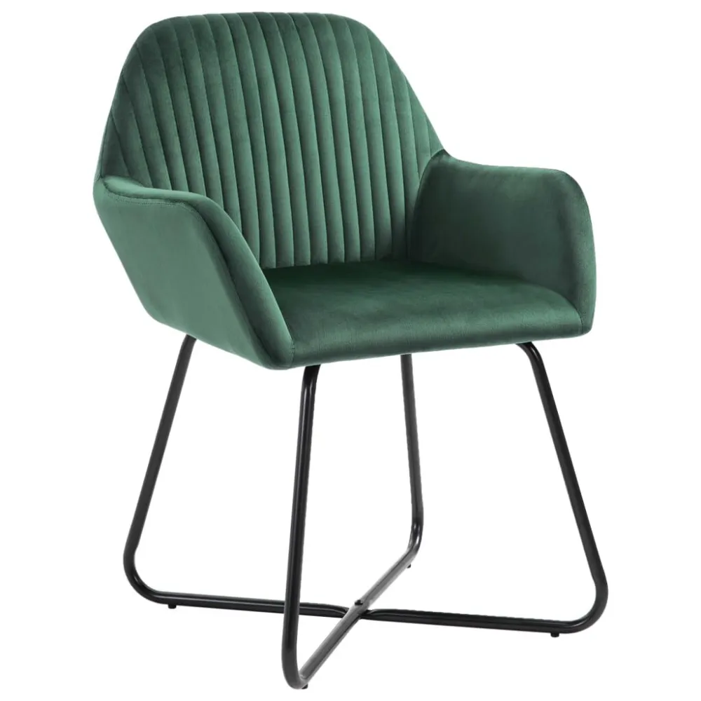 Eetkamerstoelen 2 st fluweel groen