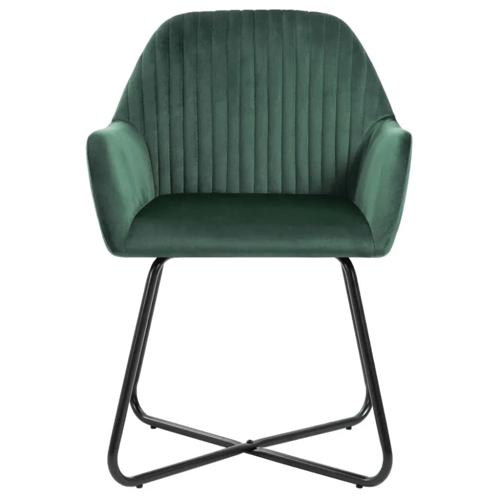 Eetkamerstoelen 2 st fluweel groen