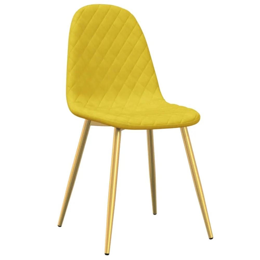 Eetkamerstoelen 6 st fluweel mosterdgeel