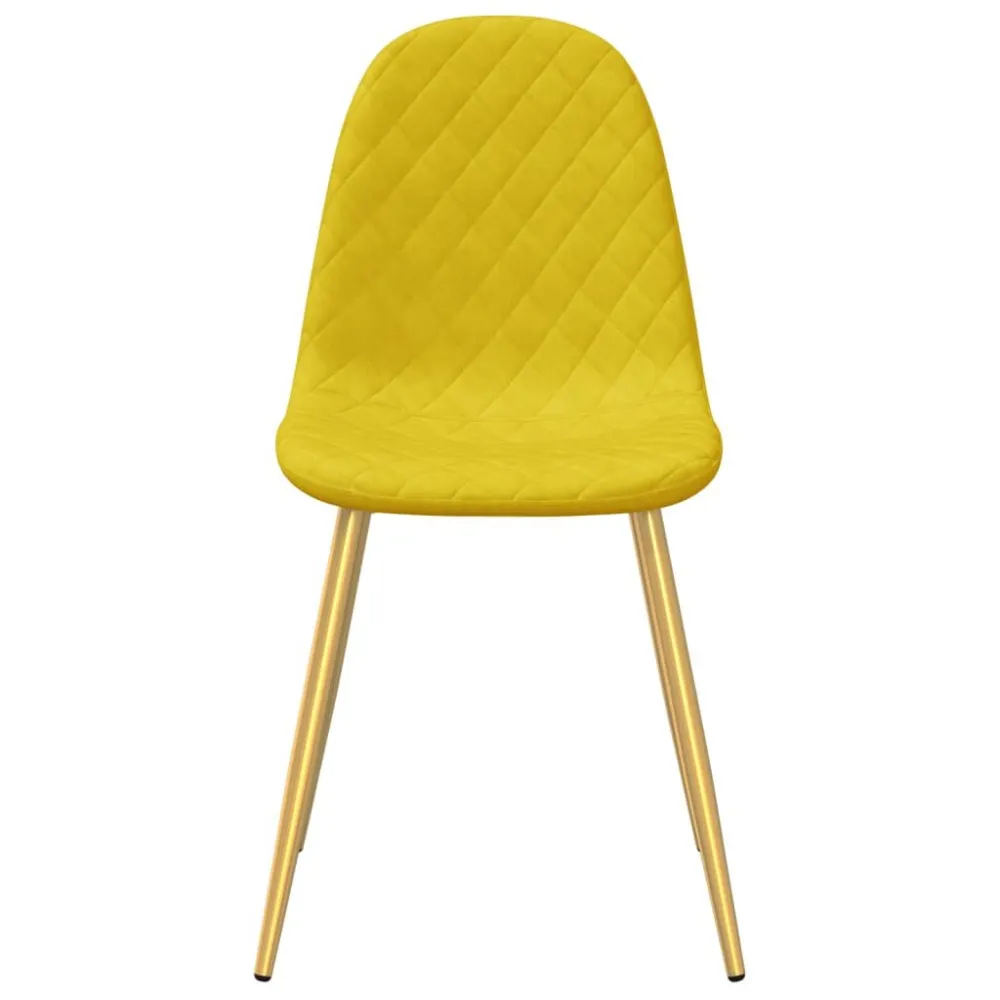 Eetkamerstoelen 6 st fluweel mosterdgeel