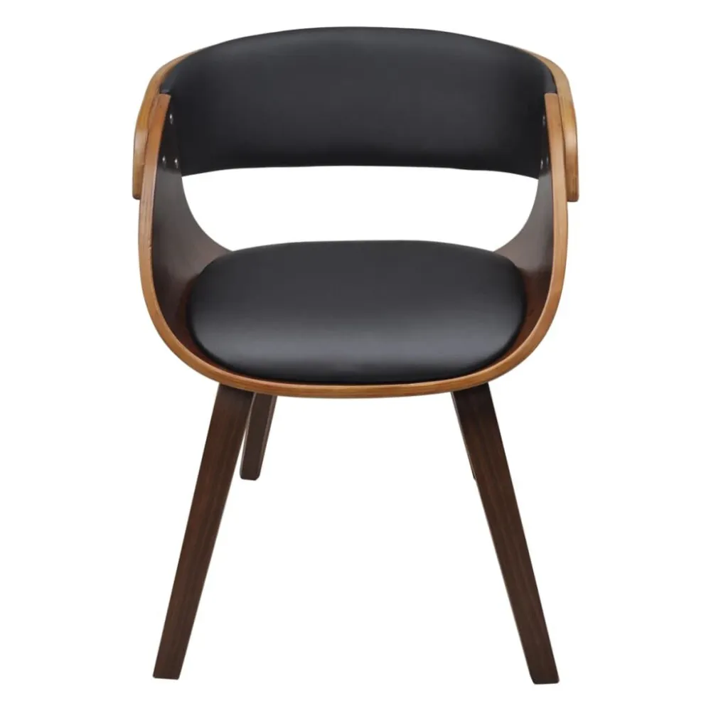 Eetkamerstoelen 2 st gebogen hout en kunstleer bruin