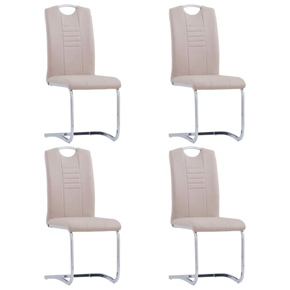 Eetkamerstoelen 4 st kunstleer cappuccino