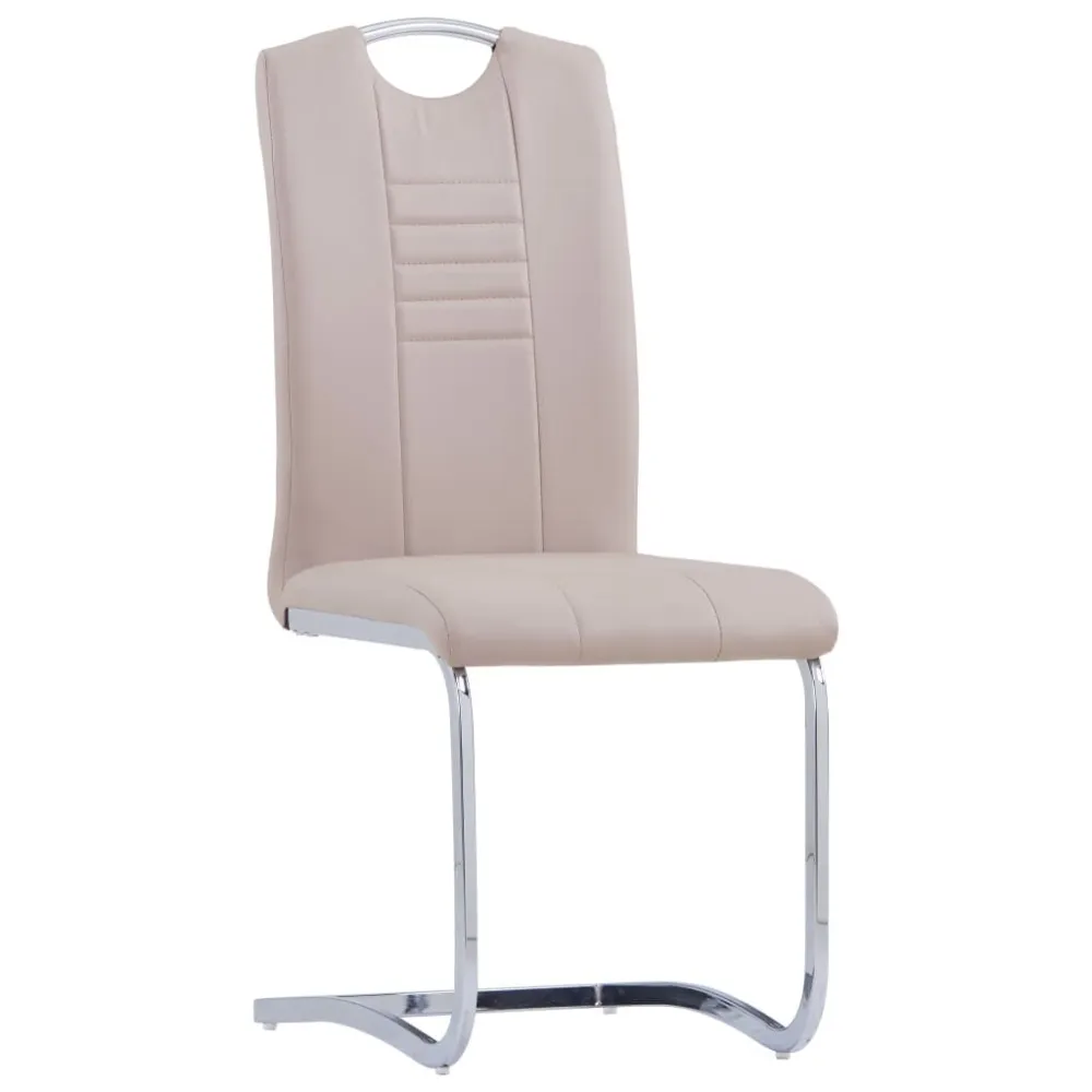 Eetkamerstoelen 4 st kunstleer cappuccino
