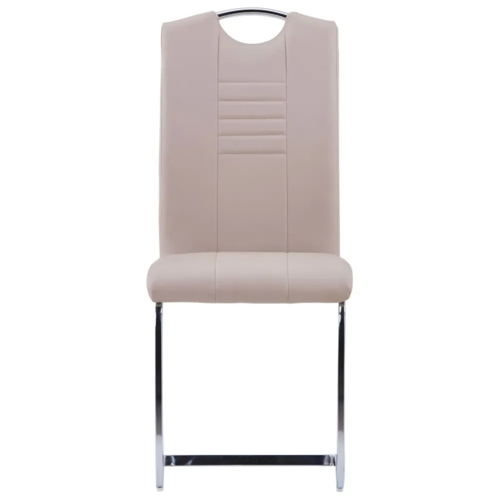 Eetkamerstoelen 4 st kunstleer cappuccino