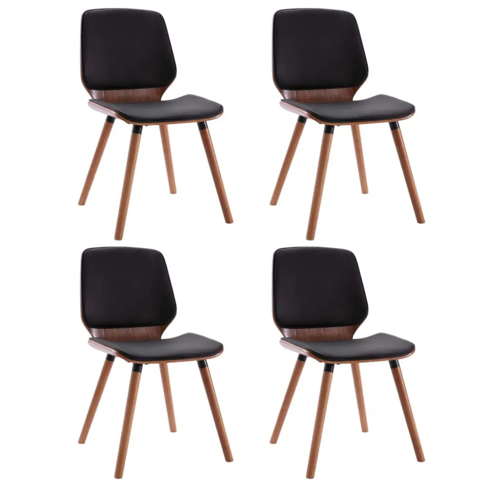 Eetkamerstoelen 4 st kunstleer zwart